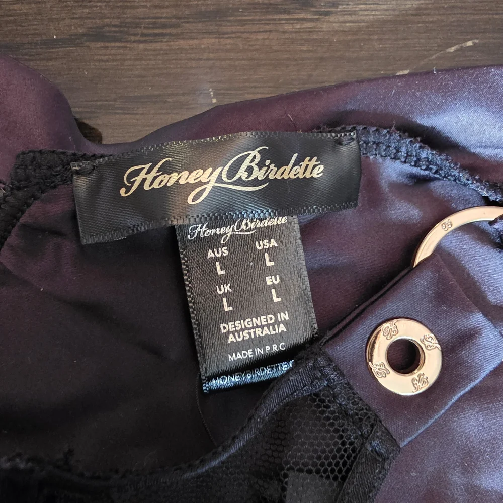 Honey Birdette Black Lace Panties With Cross Charm On Back Nwt - Picture 3 of 5